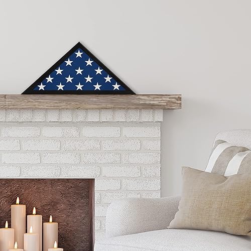 Vista 8 de Americanflat Pequeña vitrina plegada de bandera – Se adapta a banderas ceremoniales plegadas de 3 x 5 pies (no para bandera funeraria) – Colección
