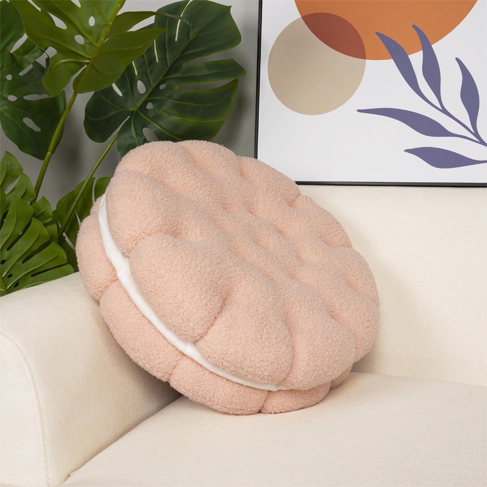 Amazon.com: ZANYB Lambs Wool Throw Pillow Plush Cookie Biscuit