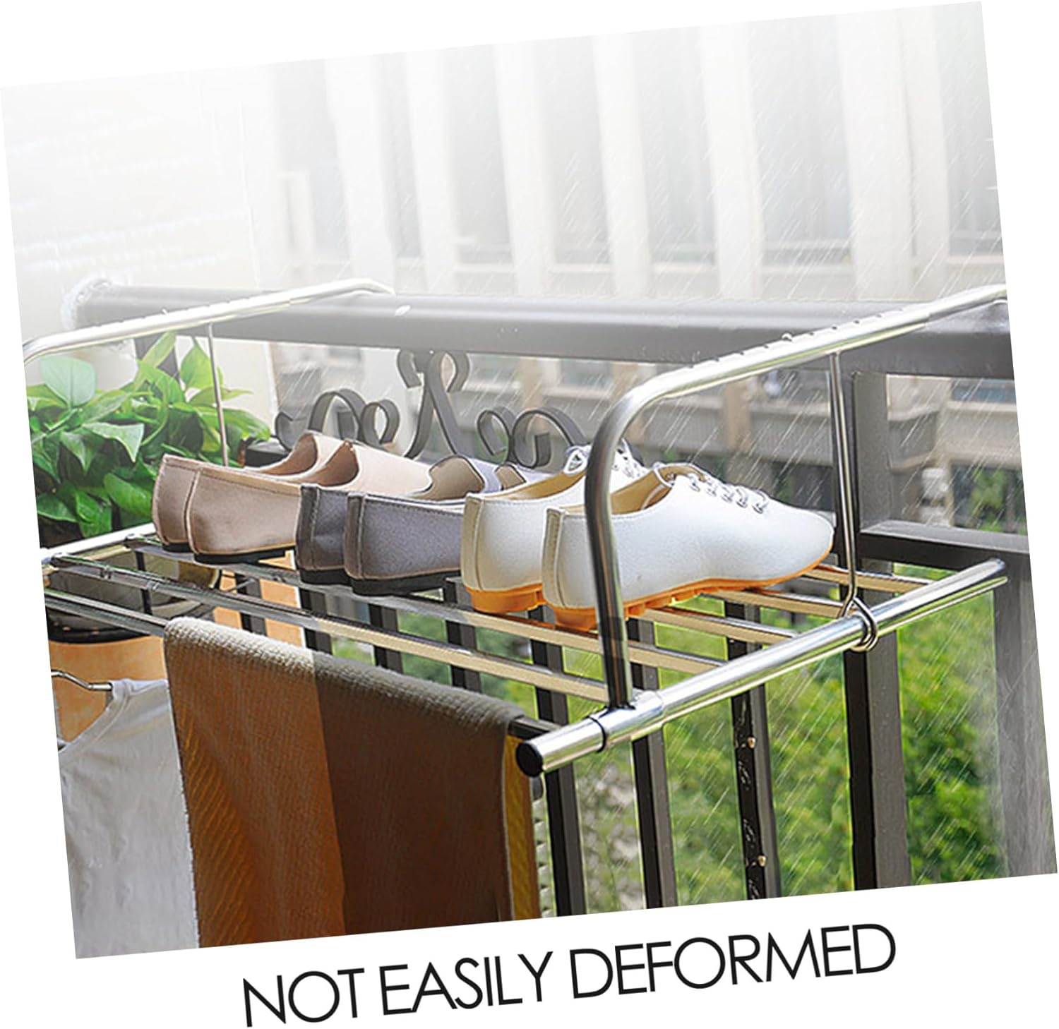 PRETYZOOM Foldable Stainless Steel Clothes Drying Rack Towel Rack for Use No Installation Needed Compact Design for Efficient Laundry Drying