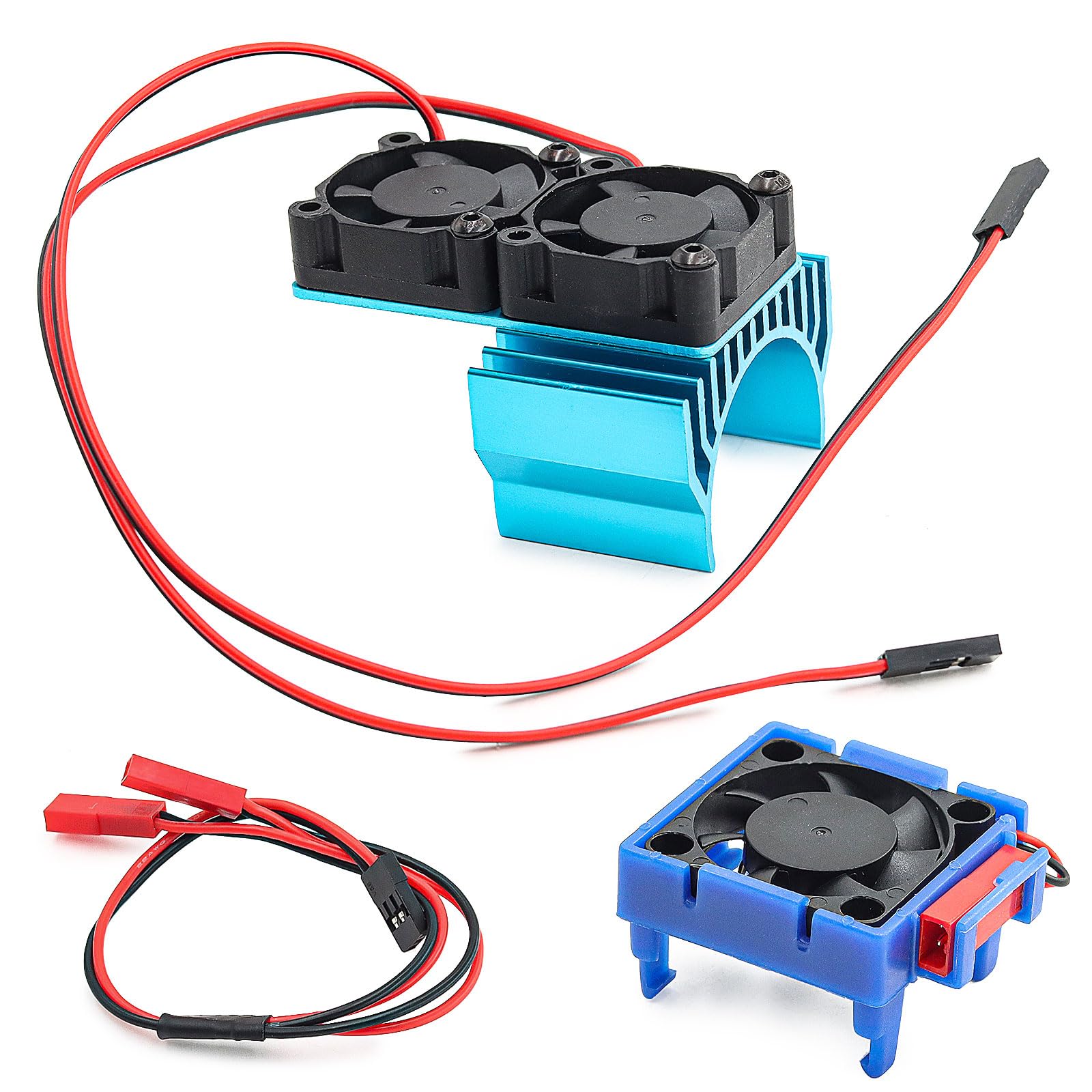 VXL-3s ESC Cooling Fan and Motor Cooling Fan Dual Fan Set for 1/10 Slash 4x4 Stampede 4x4 Rustler 4x4 Upgrade Parts,Replace 3340 Velineon VXL-3s (Blue)