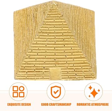 VOSAREA 2pcs Mini Pyramid Model Vintage Egyptian Pyramid Figurine Statue World Famous Building Sculpture Desktop Feng Shui Ornament Egypt Souvenirs Zen Sand Garden Accessories