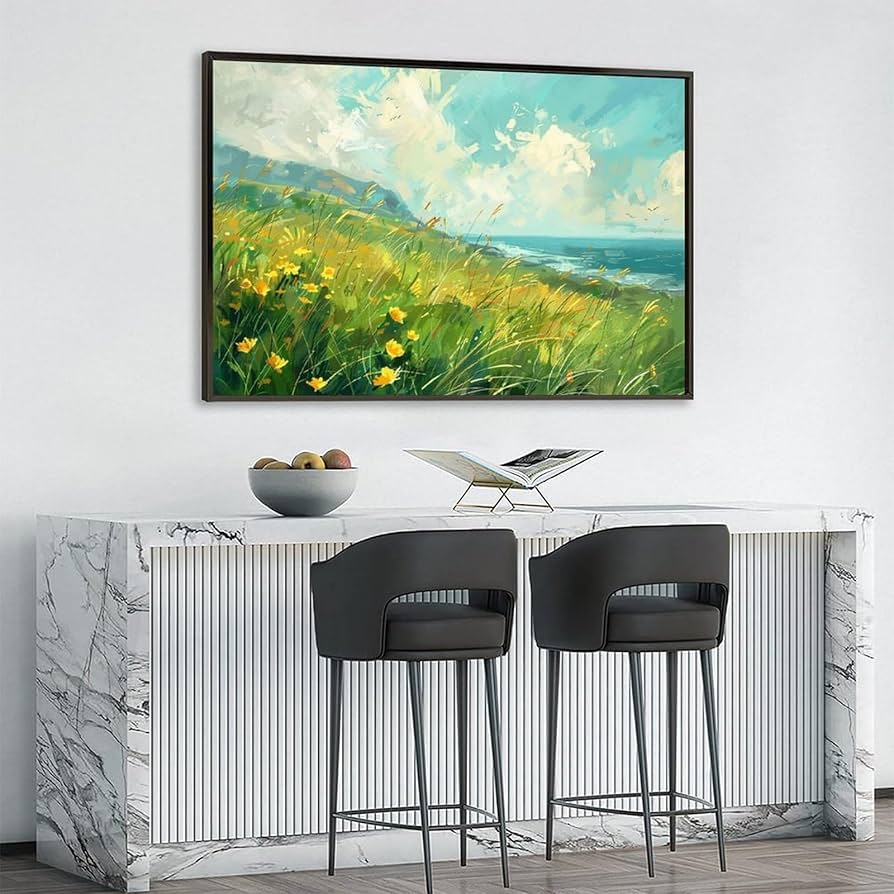 Amazon.co.jp: 絵画 鮮やかな花畑インテリア 絵画 魅力的な色彩の花畑