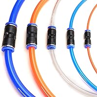 Vista 5 de 40 piezas de conectores de empuje rectos de conexión rápida, accesorios de 532" 14" 516" 38" 12 pulgada de diámetro exterior de empuje