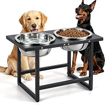 Elevated Dog Bowls for Large Breed with 2 Stainless Steel Bowl | Durable Metal Material, Easy to Install, Stable and Doesnt Wobble, Relieve Neck Pressure, Spill-Proof Design, Easy to Clean