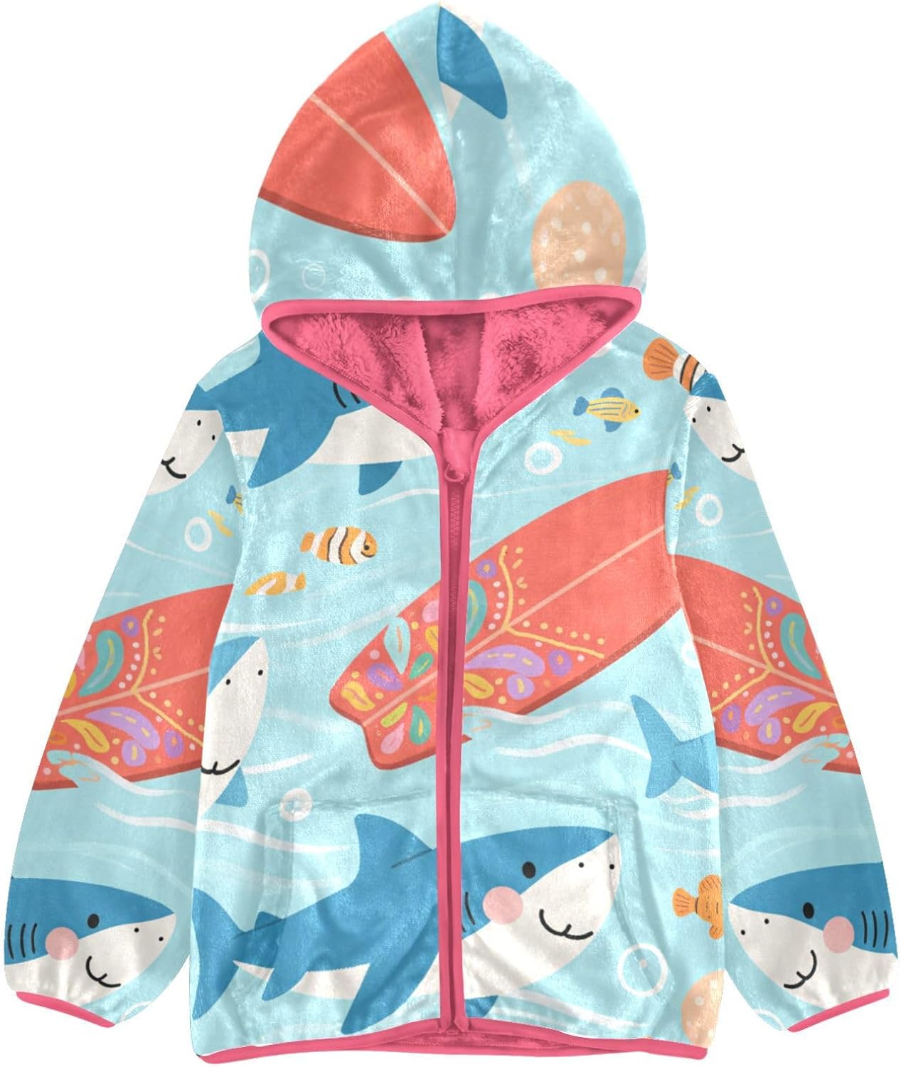 GuoChe Fish in The Ocean Toddler Fleece Jacket With Hood