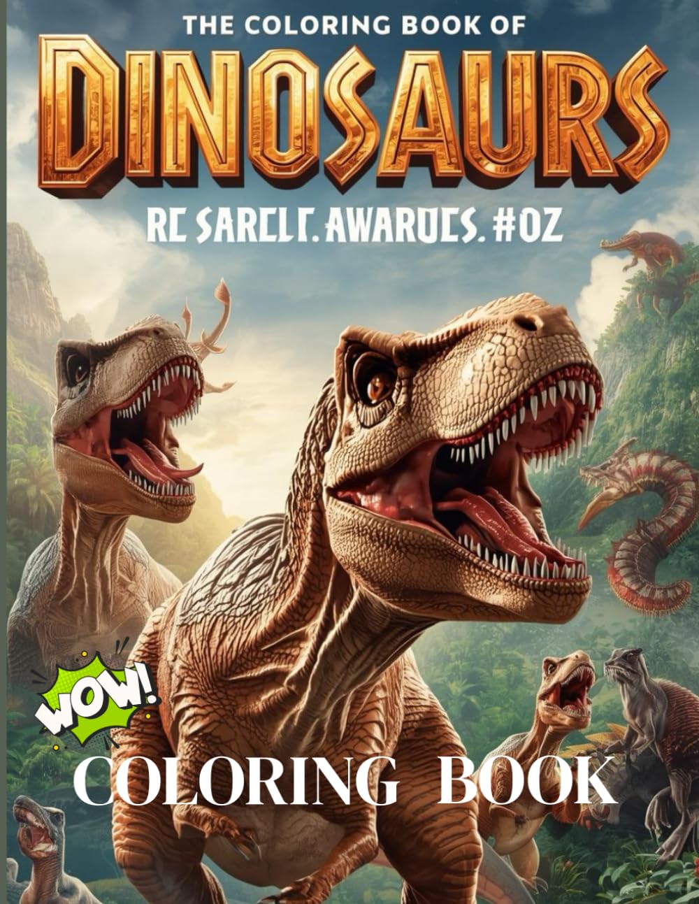 Dinosaurs Pun Coloring Booklet in Grayscale Illustrative Style