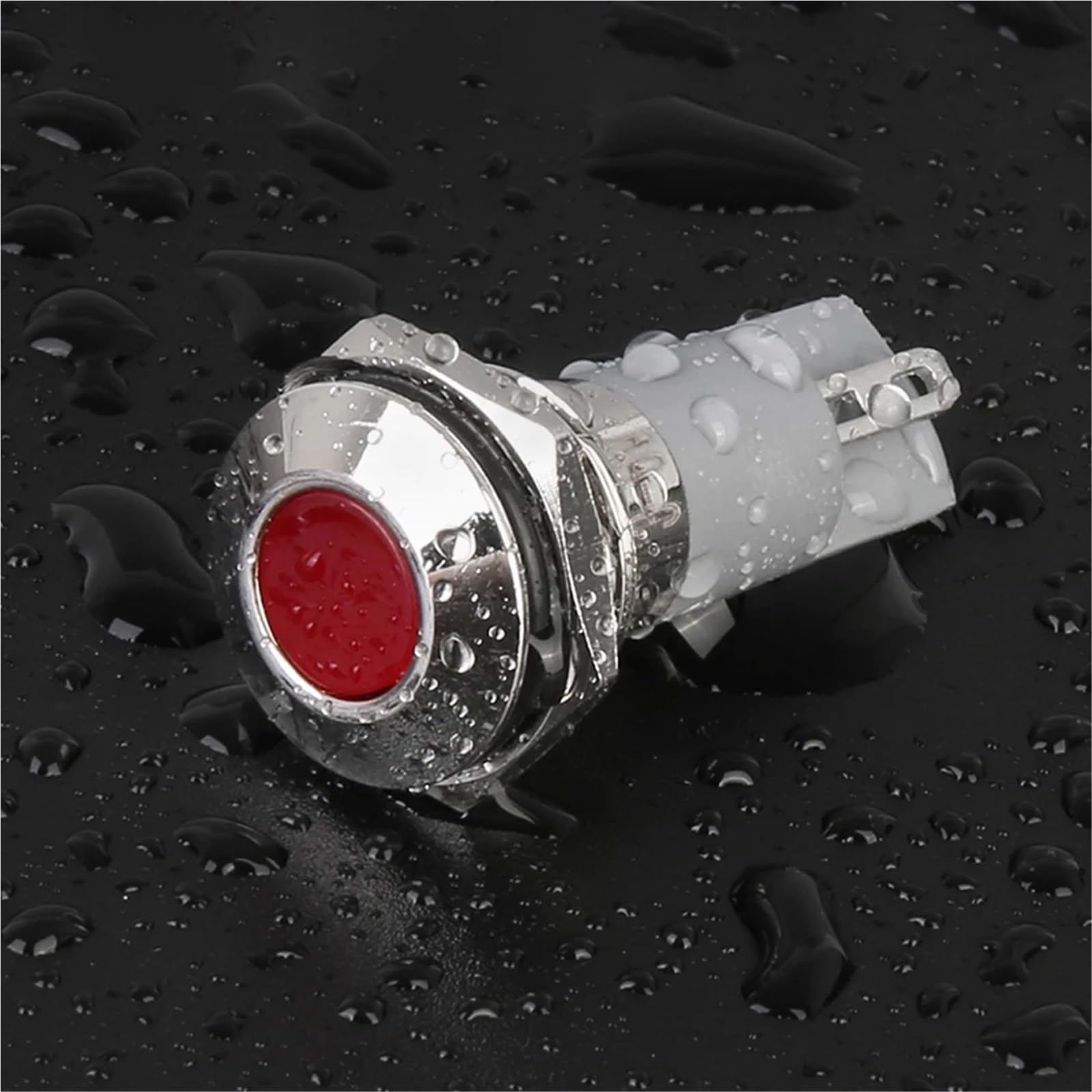 10pcs 14mm LED Luz Luz Metálica AC/DC 3~220V Mini Luz de Señalización IP65 Indicador Industrial Impermeable (Flat Red Light,3V-6V)