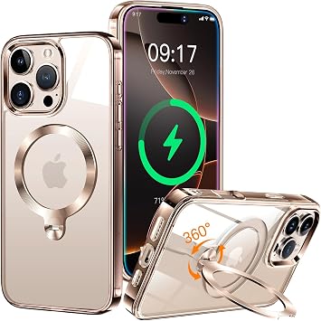 360  Drehbarer St nder Magnetische H lle f r iPhone 16 Pro [Stabilster Unsichtbarer CD-Ring St nder] [ Nr.1 Magnetkraft & Milit rschutz] Sto fest Schutzh lle D nn Titan W stensand