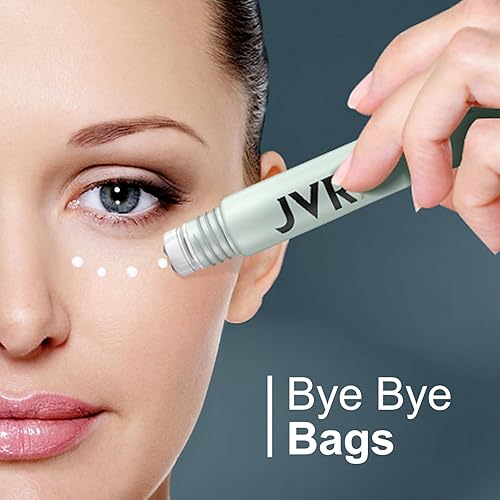 Miniatura 4 de JVR Crema de ojos con cafeína y rodillo debajo de los ojos para ojeras e hinchazón, líneas finas, bolsas debajo de los ojos, suero de ojos con