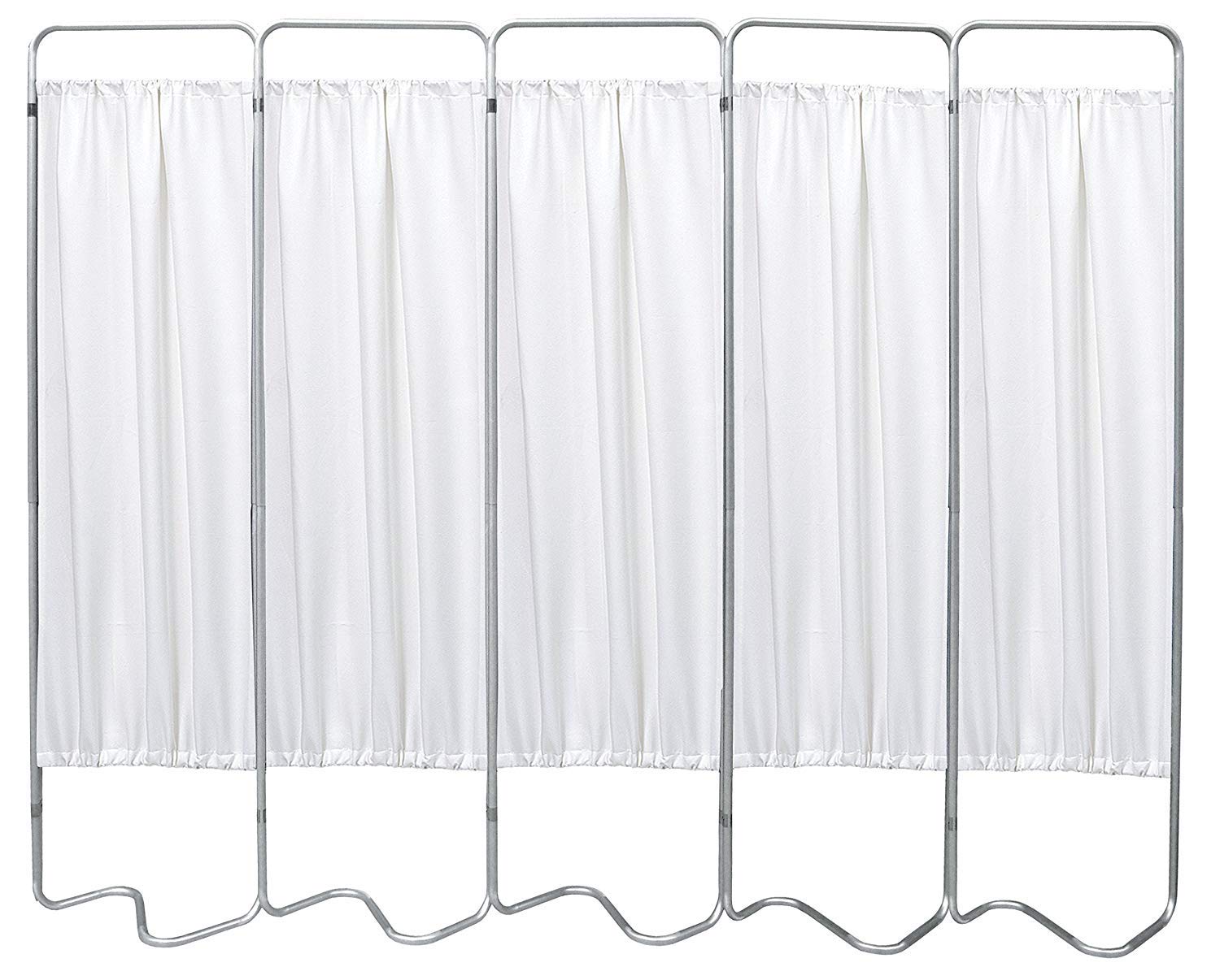 Omnimed 153055-WH 5 Panel S-Base Privacy Screen w White Vinyl Panels