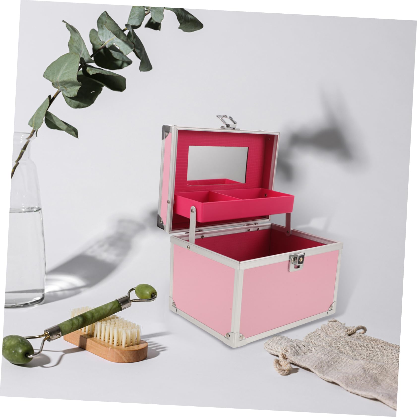 Scatola Portautensili in Alluminio Cassetta Degli Attrezzi Strati Organizer Per Strumenti e Accessori Scatola Di Immagazzinaggio Con Maniglia Per Officina Casa Ufficio e Viaggi