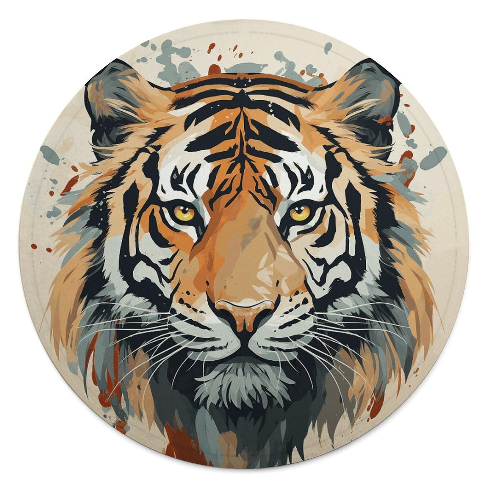 Couverture tigre de voyage et camping : grand plaid rond et doux