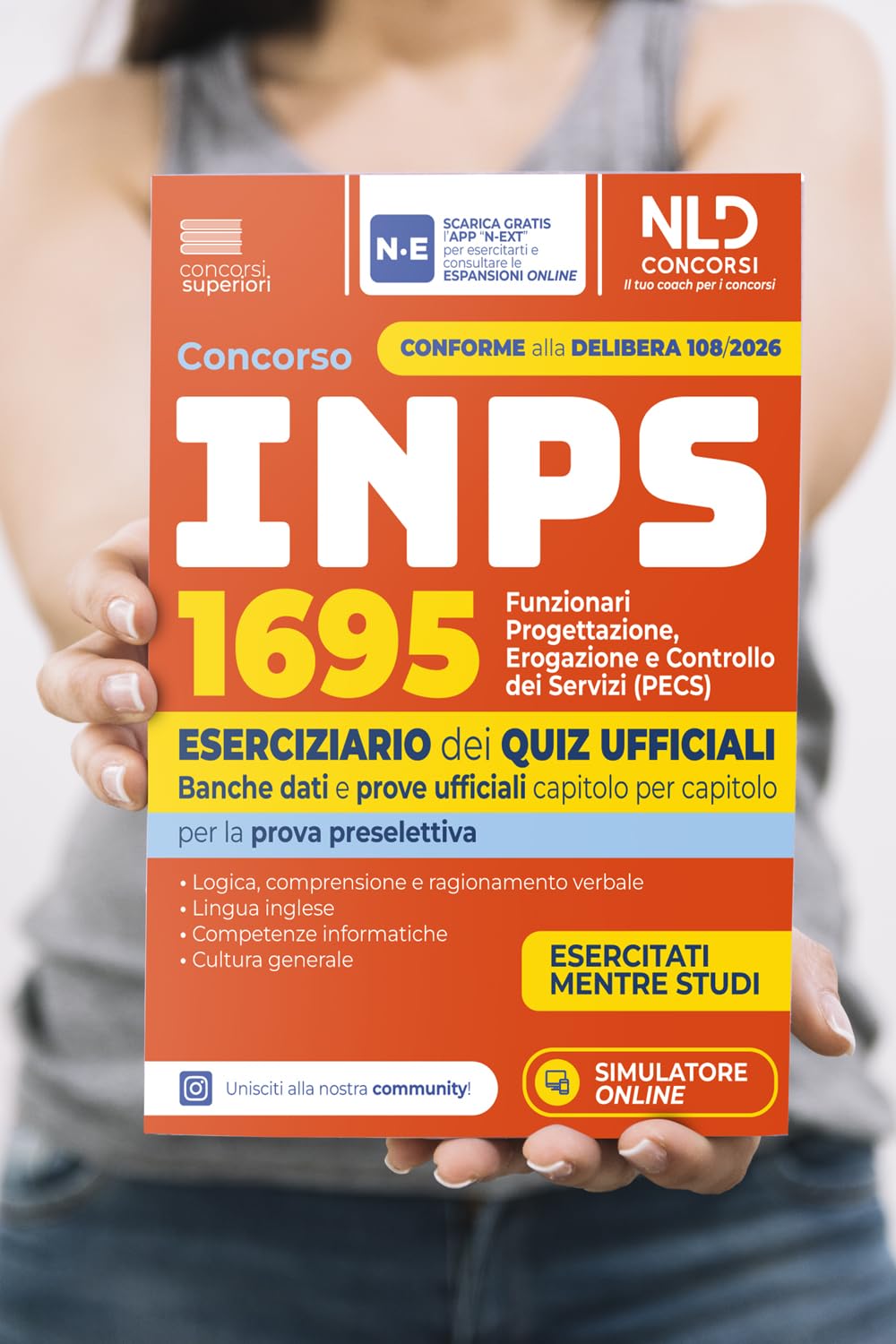Concorso INPS 2026 1695 Funzionari PECS Eserciziario dei quiz ufficiali Banche dati e prove ufficiali per la prova preselettiva