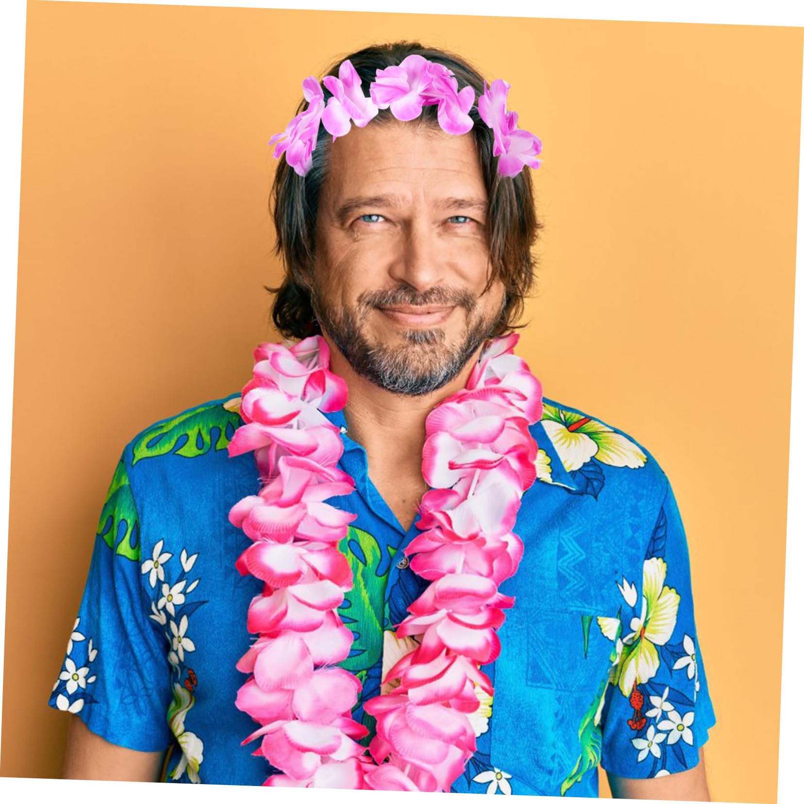 ifundom 21sätze Hawaiianische Mit Blumenkränze Und Armbänder Für Luau-party Strandkostüm Dekoration Und Fotografie Bunten Farben Erhältlich