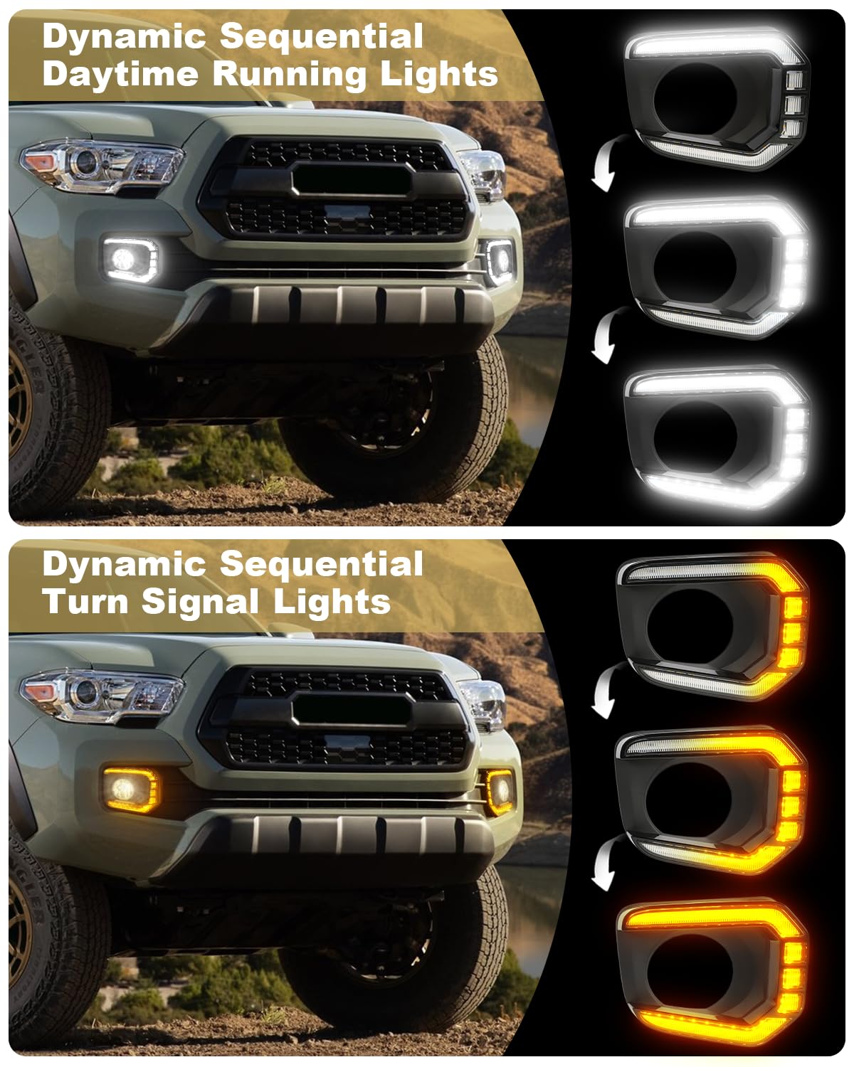 Amazon | TBHOO LEDフォグライトアセンブリ 2016-2023 トヨタ