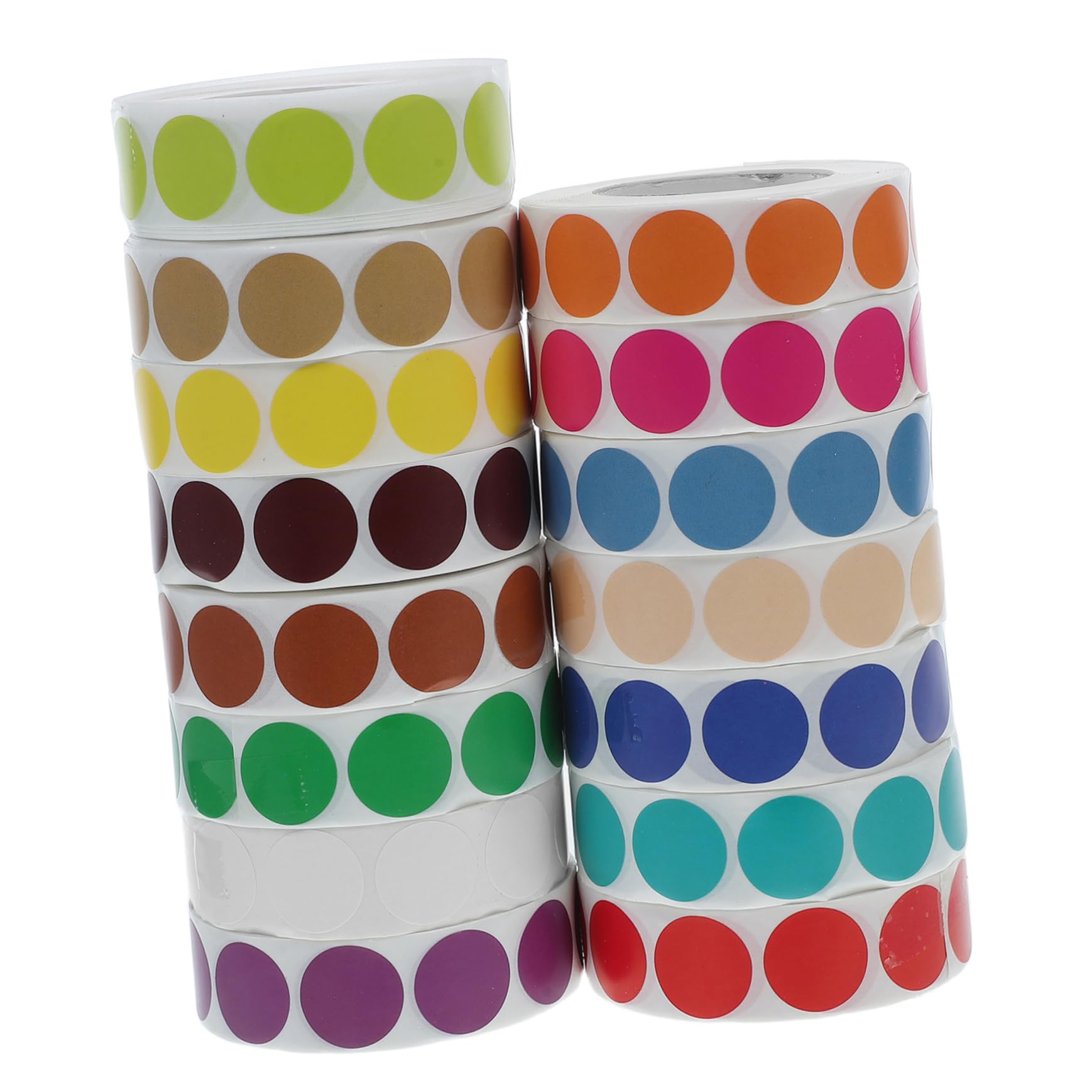 15 pièces Autocollants Ronds Adhésifs de Couleur Étiquettes pour Aliments Scolaires et Étiquettes Code Couleur Pratique Diamètre Autocollants Auto Adhésifs Multifonctions