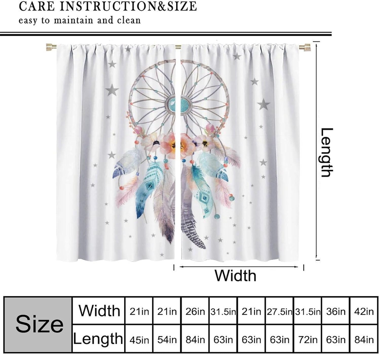 Vorhänge Schlafzimmer 3D Bunter Traumfänger 170X200 cm (B + H) Vorhang Gardinen Blickdicht Mit Ösen Thermovorhang Lichtdicht Für Wohnzimmer Schlafzimmer Kinderzimmer/Uv-Schutz-46410873