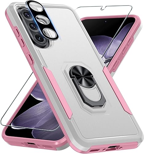 Miniatura 44 de Janmitta Funda compatible con Samsung Galaxy A14 5G con protector de pantalla + protector de lente de cámara, funda resistente de servicio pesado