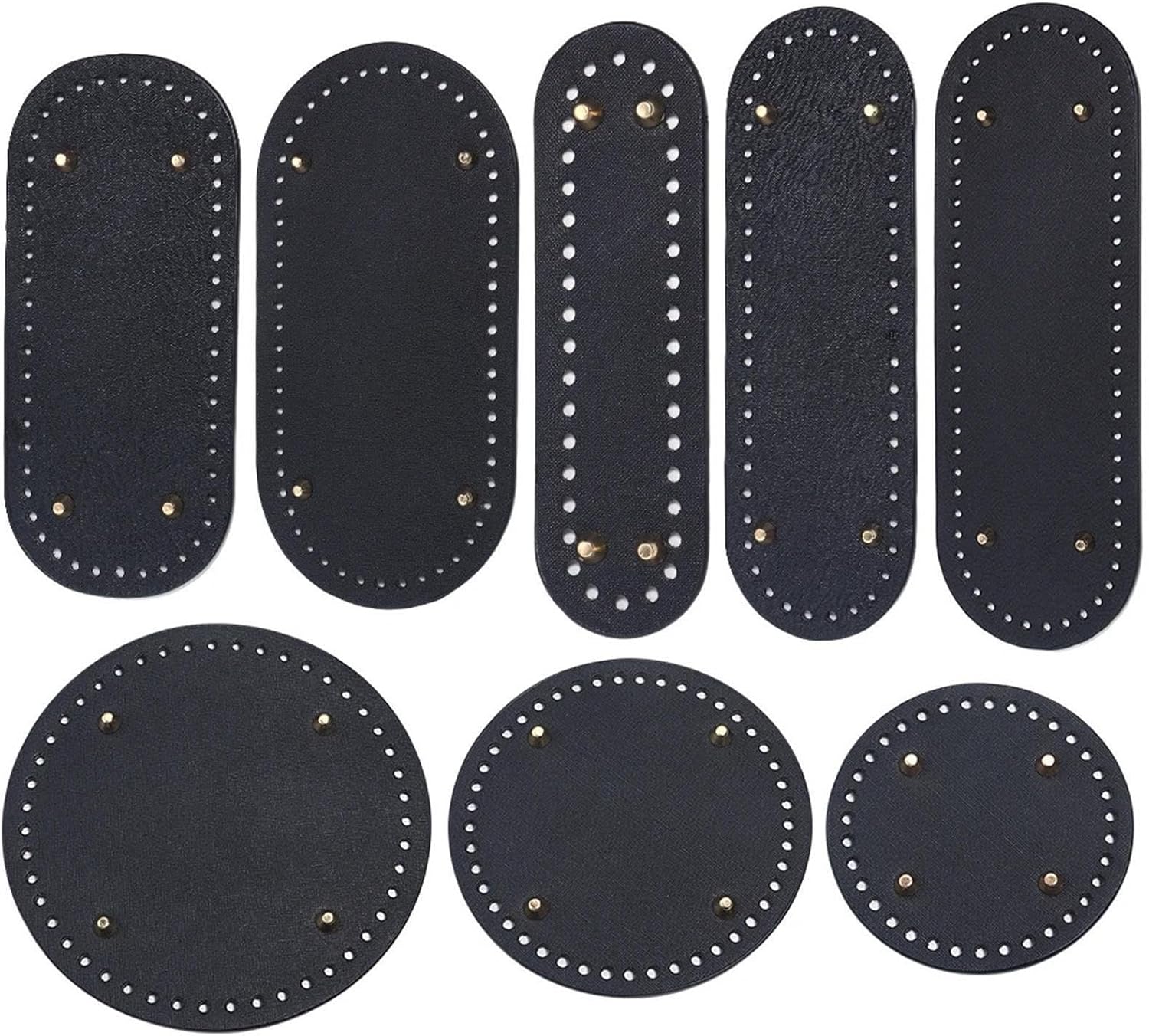 12pcs Bottom Long PU Leather Bags for Handmade Knitting Crochet Bag Base Home Decoration Accessories