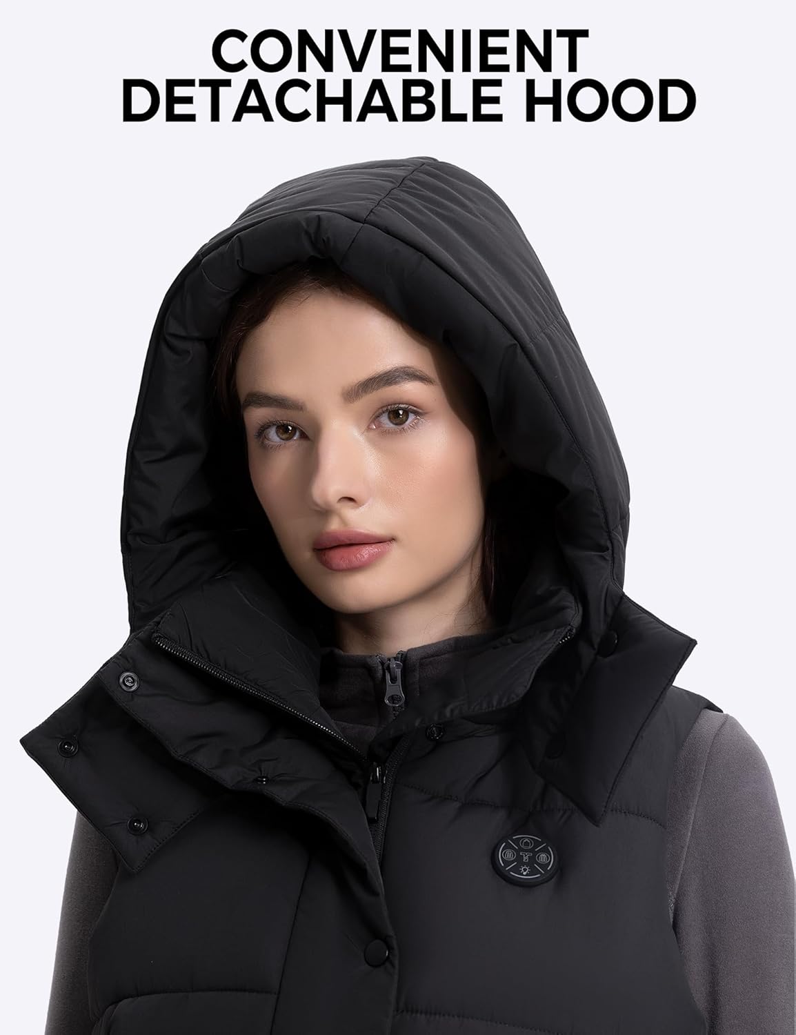 Women Heated Vest with 16000mAh Battery Pack Included, Hooded Sleeveless Electric Warming Vests Outerwear for Outdoor Hiking, XXL - Image 6