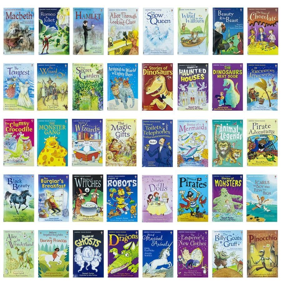 The Usborne Reading 40 Books Collection (Romeo And Juliet, Hamlet, Macbeth, Stories Of Haunted Houses, The Dinosaurs Next Door, The Monster Gang, Stories Of Wizards, The Magic Gifts & More) - Image 2