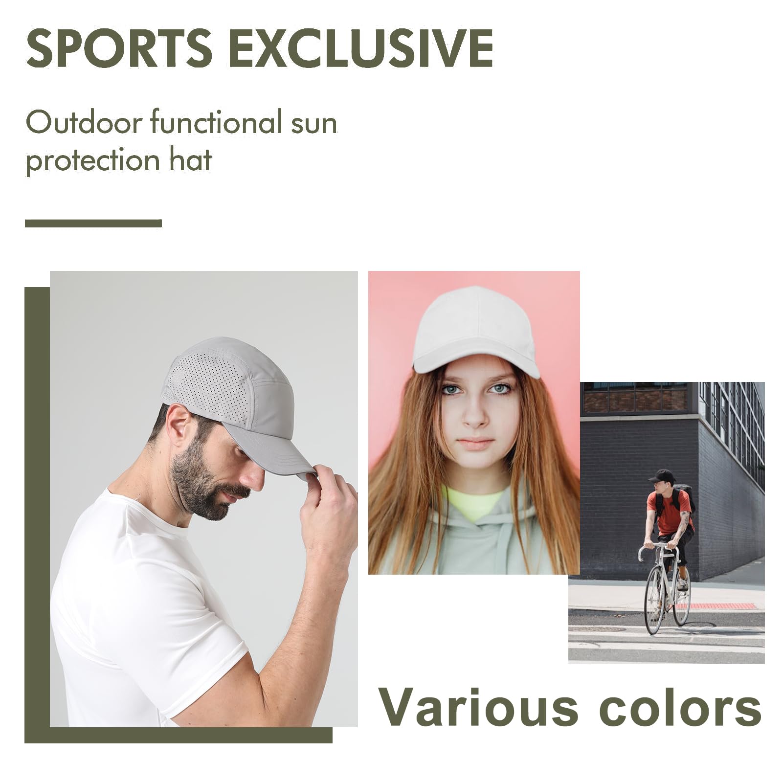 Oversize XXL - Gorra de béisbol de secado rápido para hombre, de malla transpirable, ligera, para cabeza grande, Negro - 8