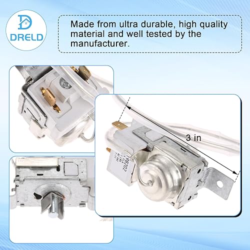 Miniatura 6 de DRELD 2198202 Termostato de control de frío para refrigerador, reemplazo para Whirlpool, refrigeradores Kenmore, reemplaza 2161284 2198201