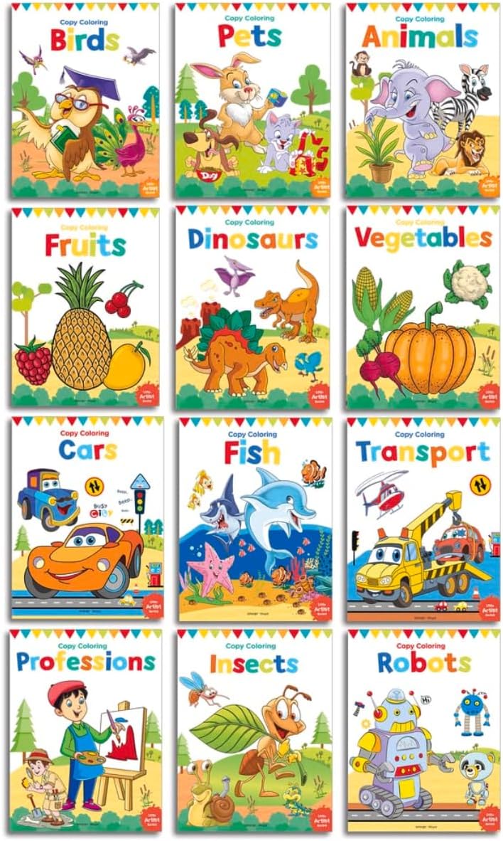 Colouring Books: Pack of 12 Copy Colour Books For Children | Premium Paper Qu...