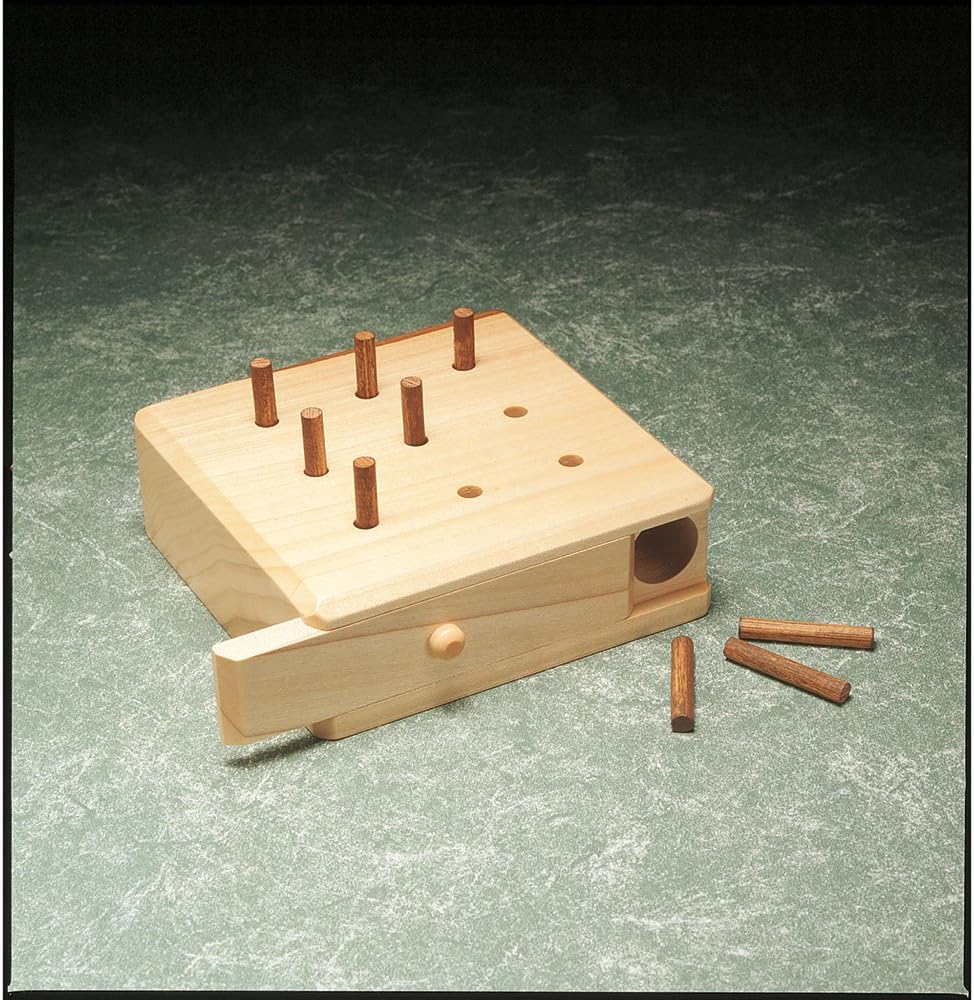 9-Hole Pegboard Hardwood pegboard Game is Ideal for Finger Dexterity Exercises