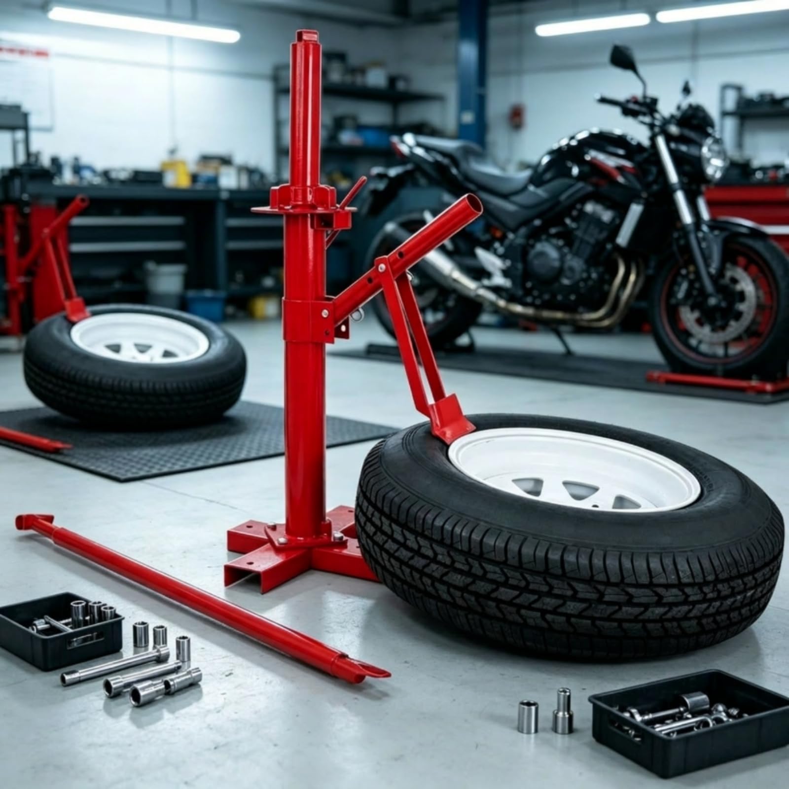 harayaa Dispositivo per Sostituzione Pneumatici con Leva di 94 Altezza Macchina Cm Adatto per Uso Professionale E Hobbistico in Officina