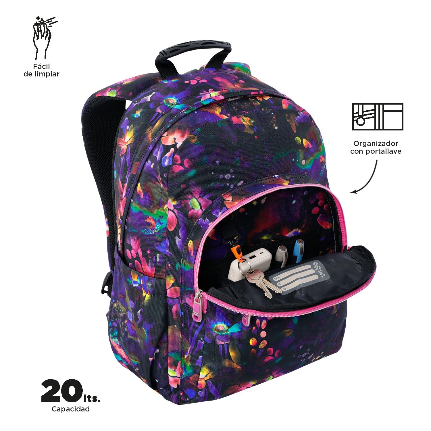 TOTTO Acuareles Mochila Unisex niños (Pack de 1)
