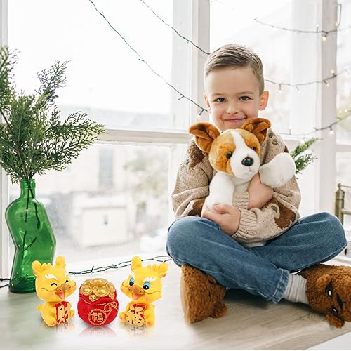 Miniatura 7 de 3 piezas de adorno de dragón de juguete con cabeza agitada para 2024, dragón chino, Año Nuevo, decoración de automóvil, mascota, recuerdo, regalo