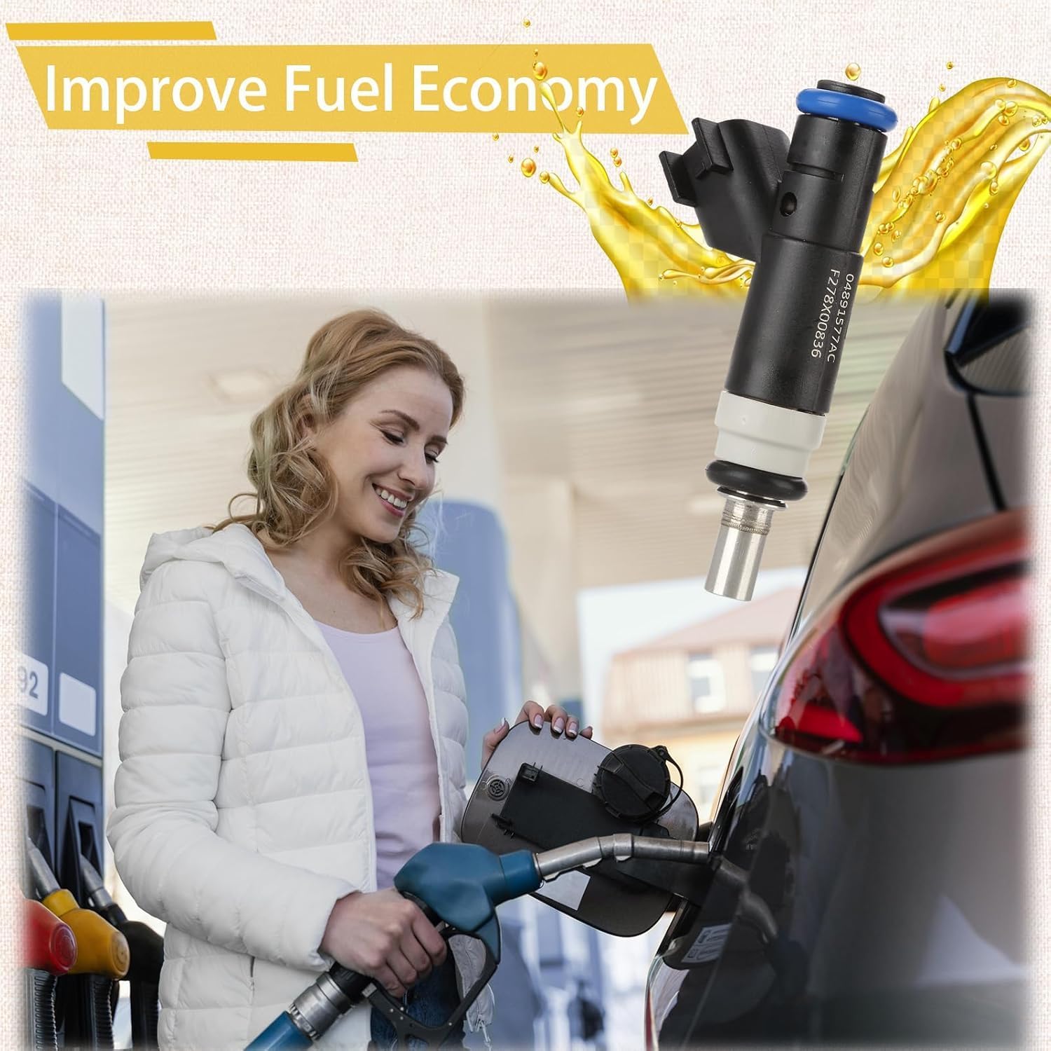 4891577AC OE 2.0 & 2.4 Fuel Injectors,Compatible with/Jeep 2.0L & 2.4L Compass Patriot,Compatible with/Dodge Journey Avenger 2007 2008 2009 2010 2011 2014 2013 2014 2015 2016 |4 Holes| |Set of 4|