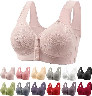 Daisy Bras for Older Women Front Closure Womens Plus Size Full Coverage Supportive Bra No Underwire Comfy Underwear
