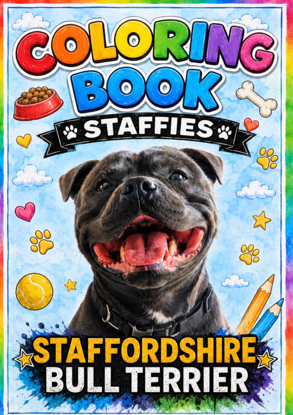 Coloring Book Staffy: Dogs -Staffordshire bull terrier