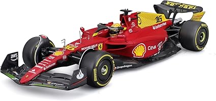 Bburago Formula 1 Ferrari F1-75 Leclerc Monza 1:24 Scale Die-Cast Collectible Race Car - 75th Livery