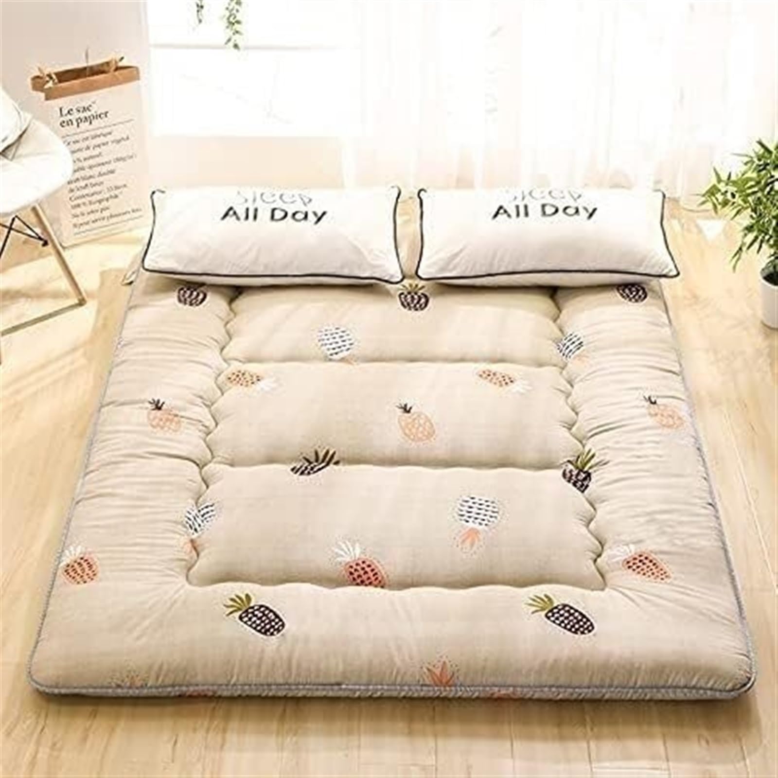Matelas Souple Pliant de Style Japonais Tatami futon Simple Double Moelleux for dortoir d'étudiants Matelas de Couchage Pliable Enroulable épais antidérapant et Respirant(C,90 * 200cm)