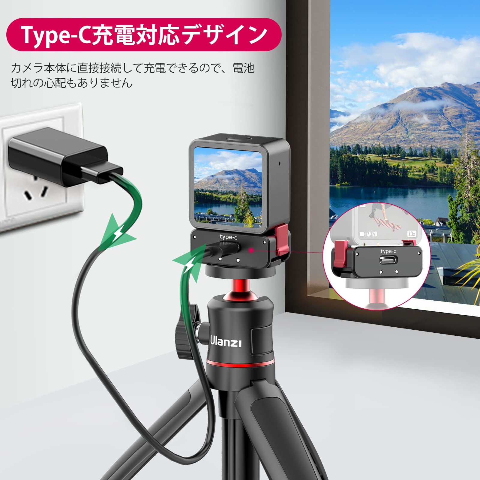 Amazon | Ulanzi DJI Action 2用 OA-13パワーサプライ磁気アダプター 