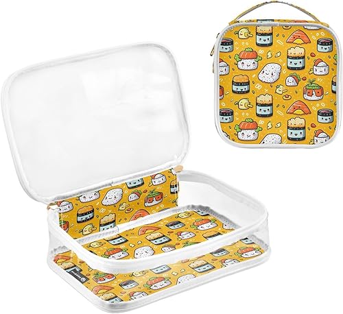 Miniatura 3 de Kawaii Doodle Sushi Clear Toiletry Bag for Traveling,2 Pack Makeup Cosmetic Bag with Zipper,Travel Bag for Toiletries,Travel Essentials 21214848