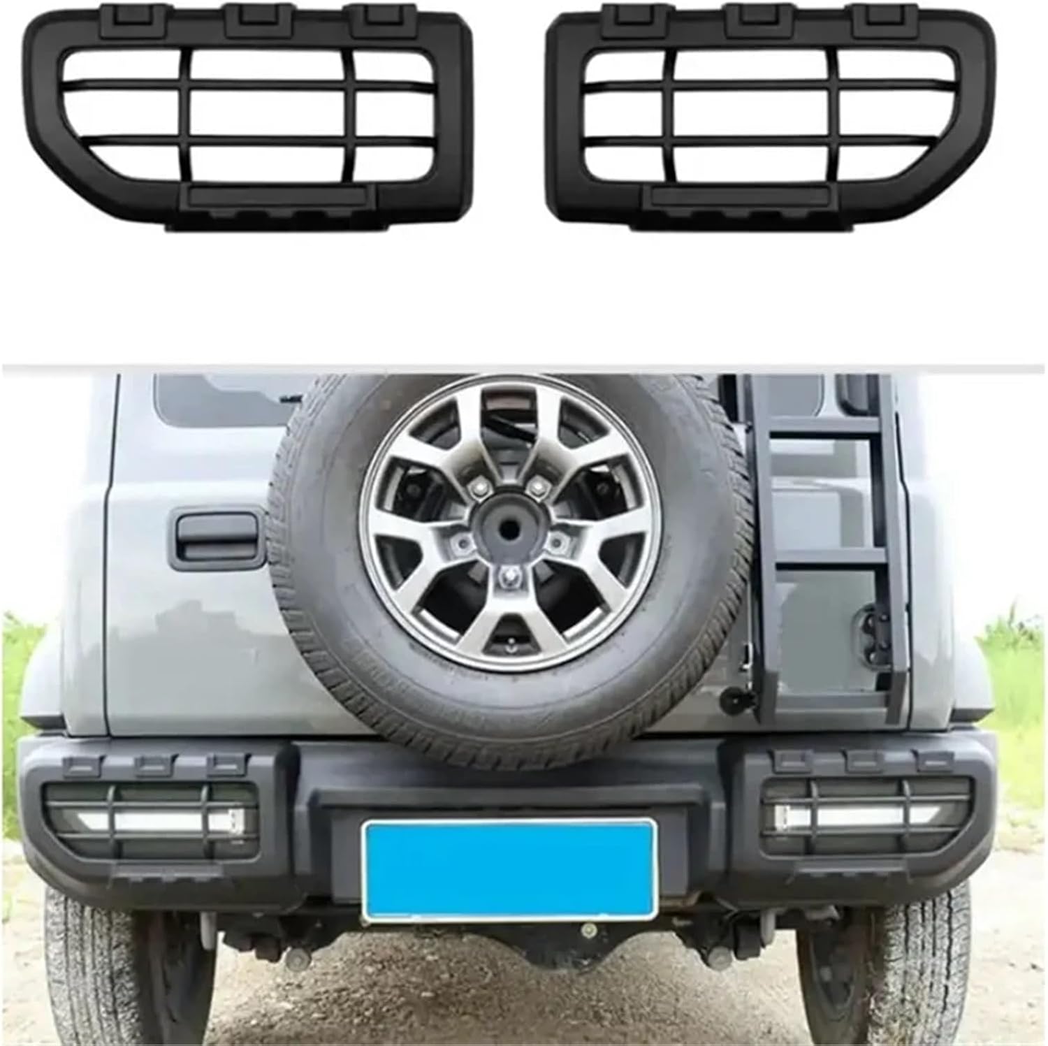 A70M-1 Pair Tail Light Protective Cover Rear Fog Light Protective Cover Trim Cover Compatible For Suzuki Jimny JB64W JB74W 2019-2024