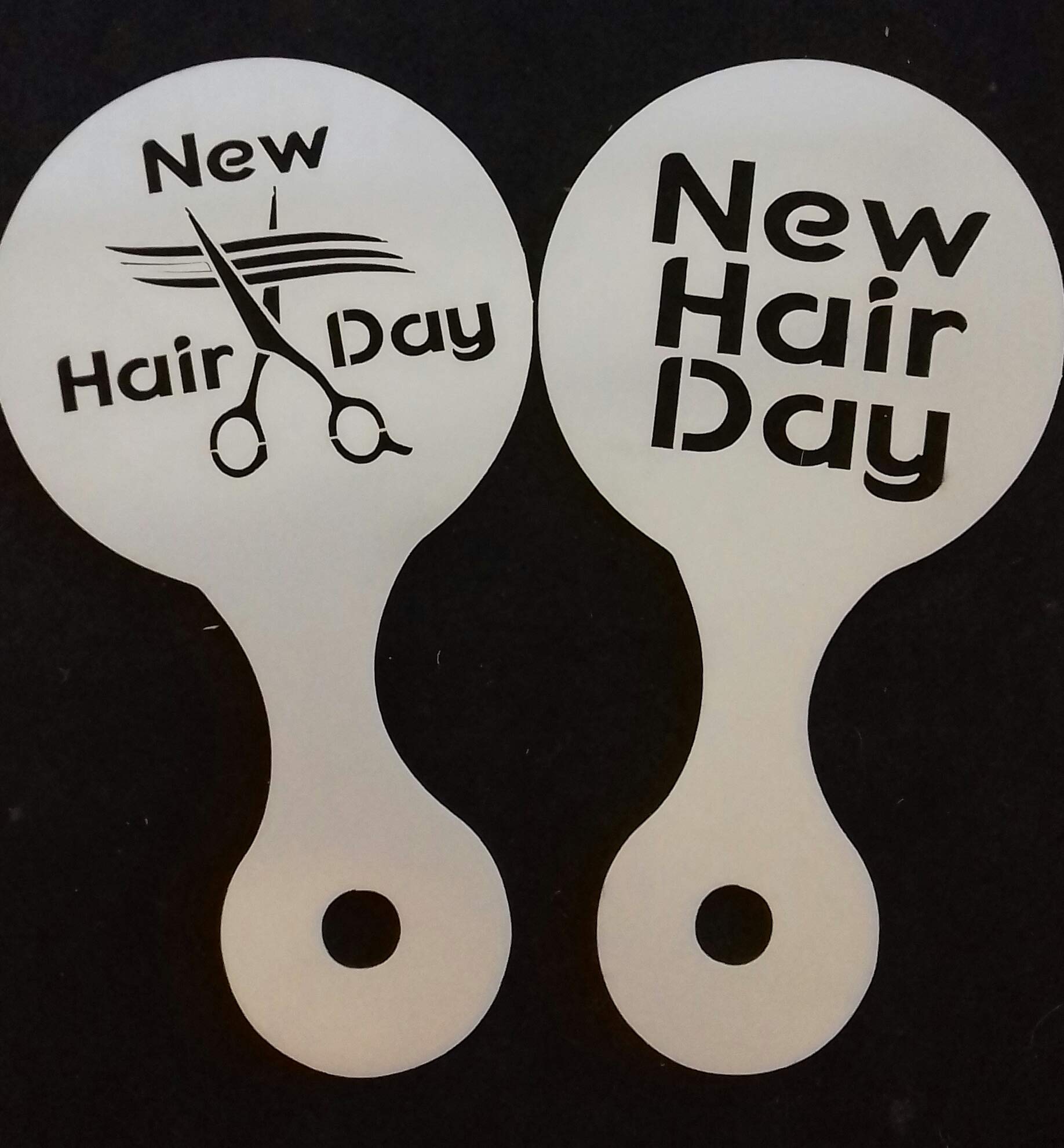 2 x Hairdressing Fun Coffee Cup/Cappuccino Stencils Reusable Many Times Hair Salon New Hair Day