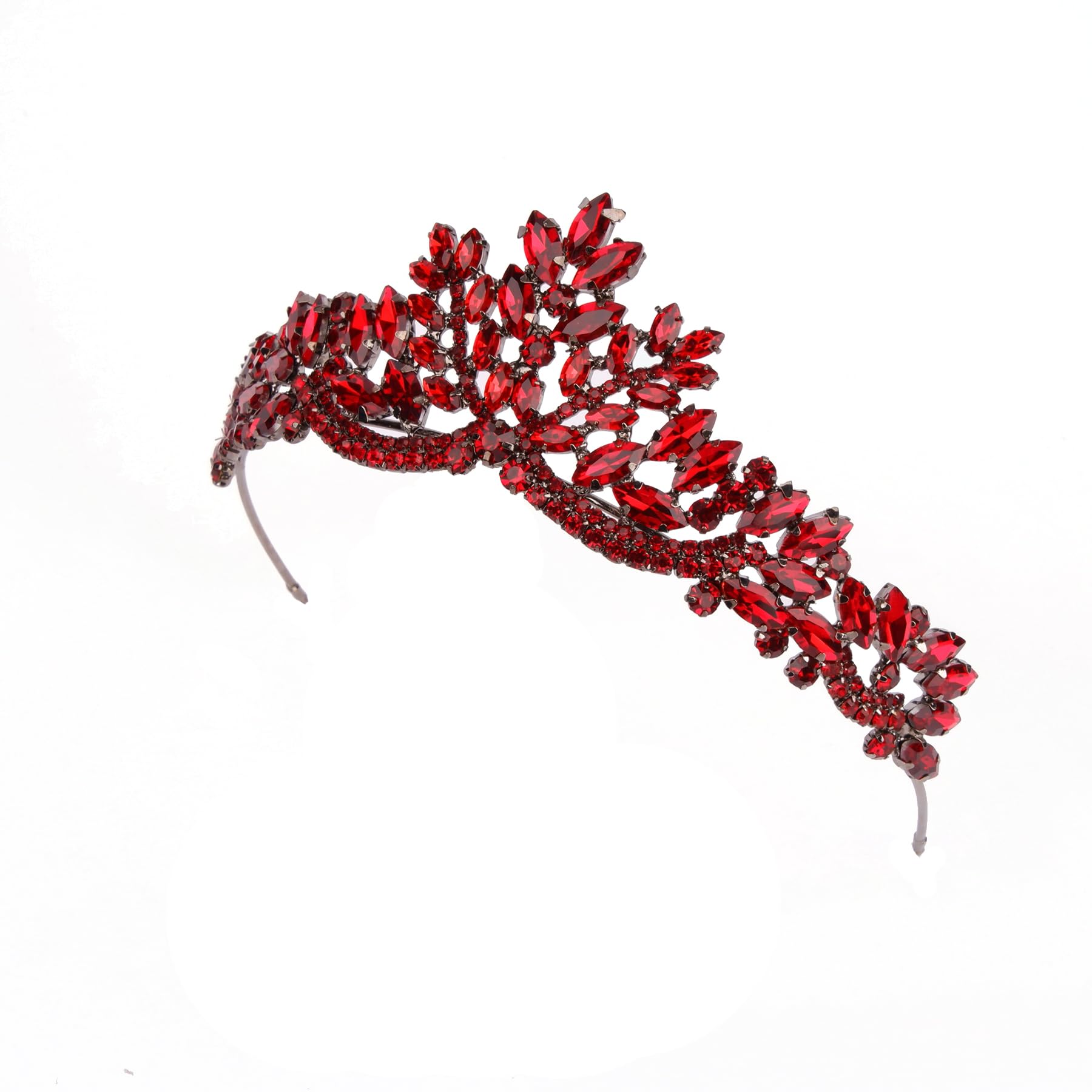 Damen Tiara Krone für Henna Hochzeit Party | Glitzer Haarschmuck für Braut | Anthrazit Design