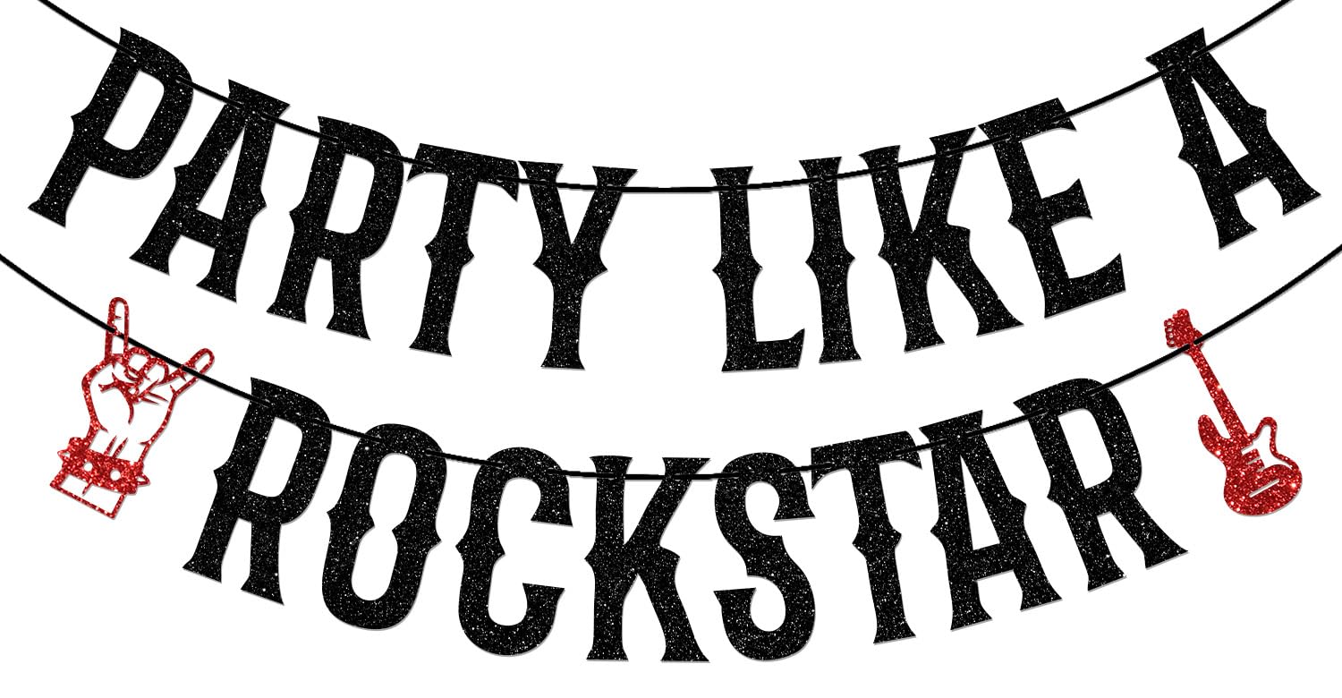 Décoration de fête d'anniversaire sur le thème de la musique pour amateur de rock