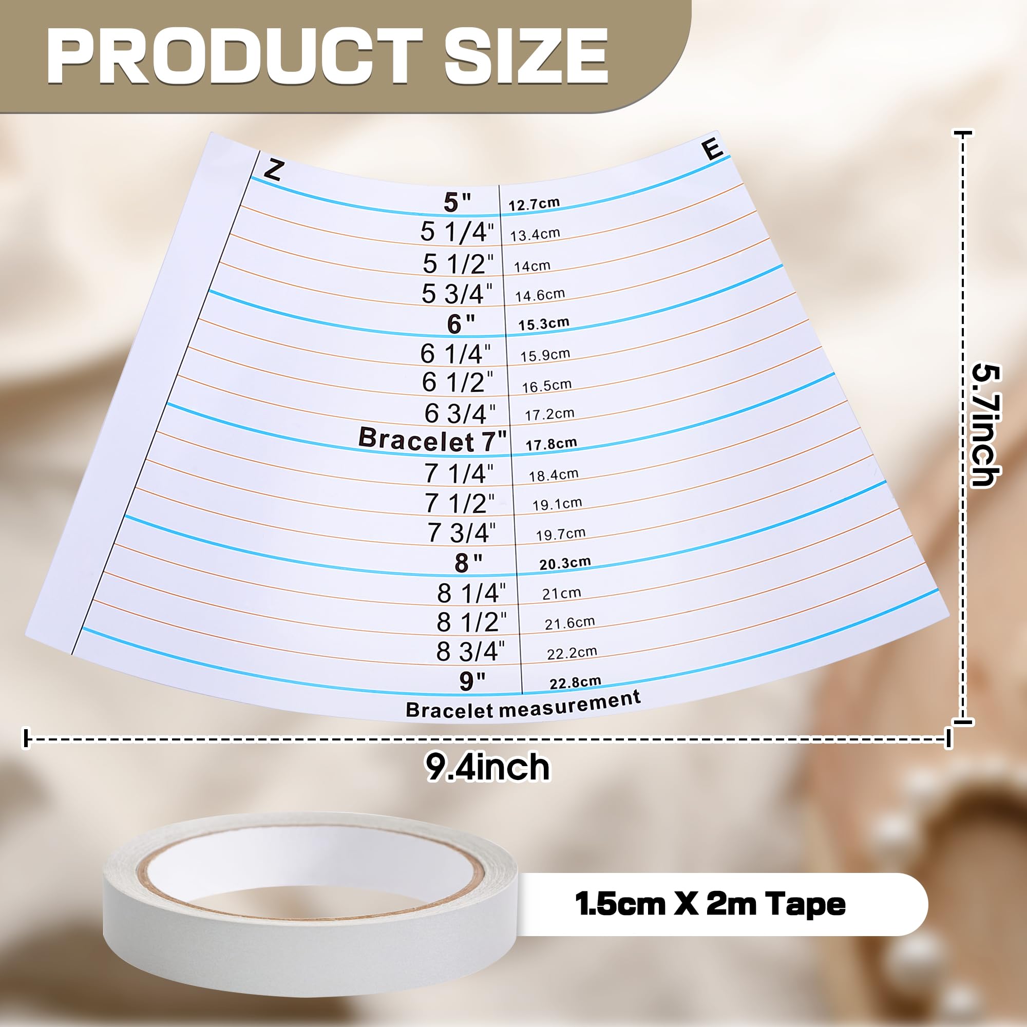 Ceoighe Adjustable Bracelet Mandrel with Sizing Tape 5-9” Plastic Wrist Sizer for Jewelry Making, Travel Friendly Tool for DIY Bracelet Crafting