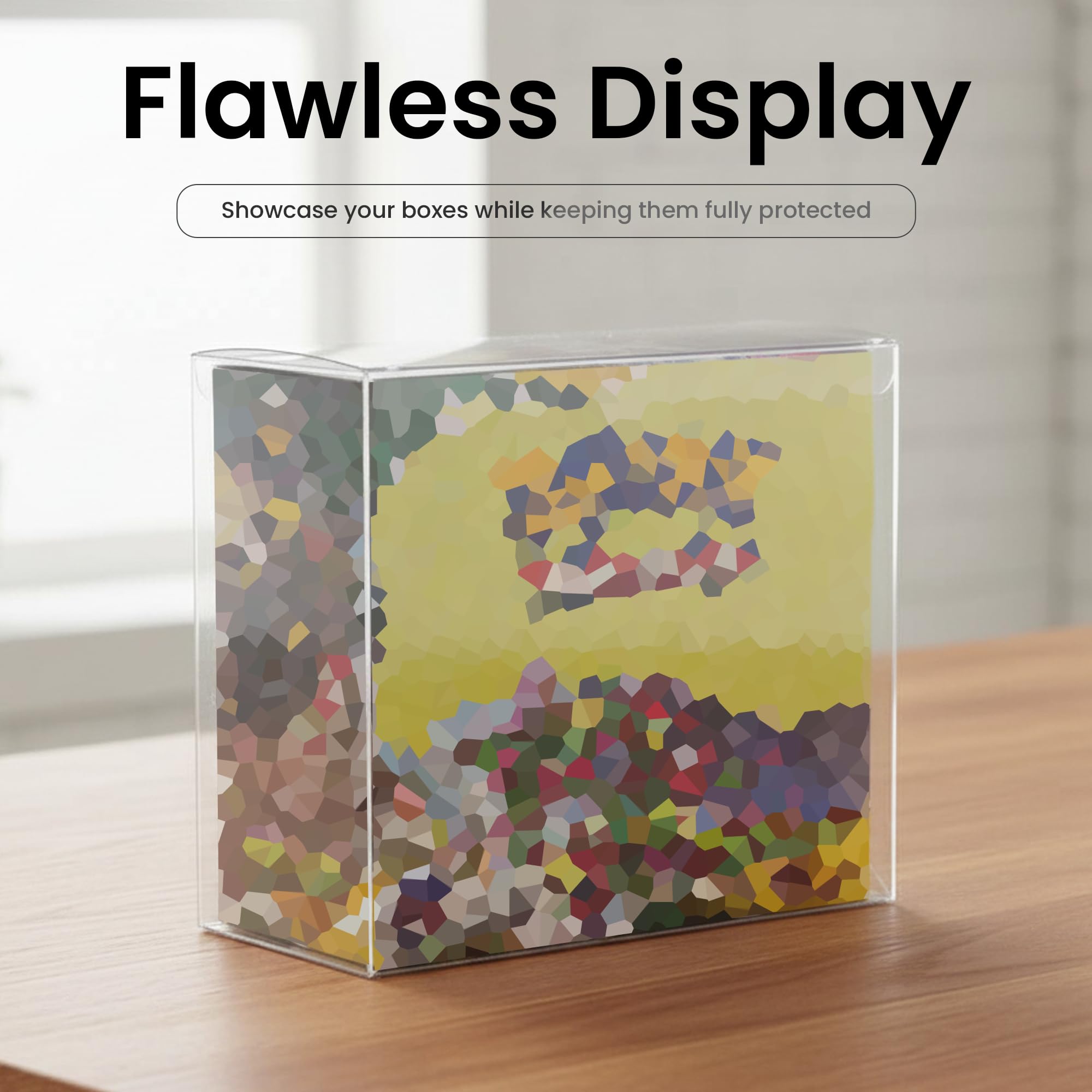 Custodia protettiva trasparente in plastica PET, per imballaggi originali sigillati, spessore 0,5 mm (5,39 × 4,88 × 7,88 cm) (confezione da 70)