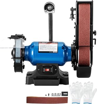Happybuy 2 IN 1 2inch Belt Grinder and Disc Bench Sander 90 Degree Belt Holder with Sturdy Base and LED Working Lamp for Knife Making 6inch 3450rpm per min Belt