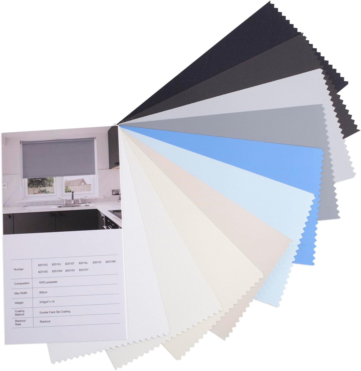 Zshine Motorized Blackout Window Blinds Customize Width (23-95 Inches) Remote Control Wireless and Rechargeable Roller Shades Blinds for Windows, Home, Office, Hotel, Club, Restaurant(Swatch 1)
