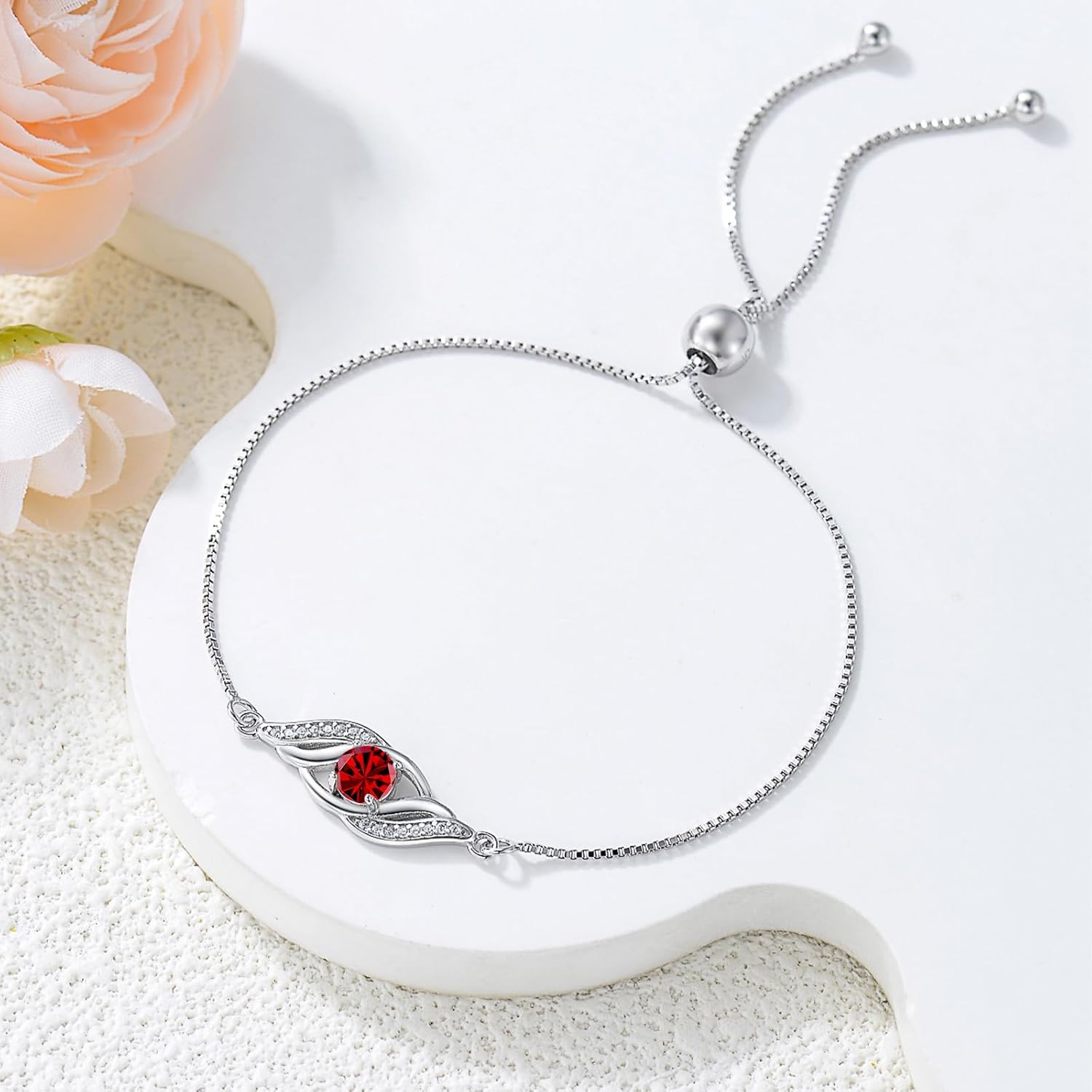 Bracelet for Women 925 Sterling Silver Birthstone Bracelet Dainty Infinity Bracelets Fine Jewelry Birthday Mothers Day Gifts for Her Wife Mom - Image 5