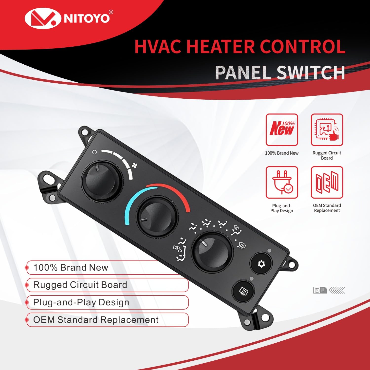P55056569AC A/C Heater Climate Control Module Compatible with 2006-2008 Dodge RAM 1500 2500 3500, 2008-2011 Dodge Dakota, Replace# 55057079AB, P55056569AD, 55056569AE