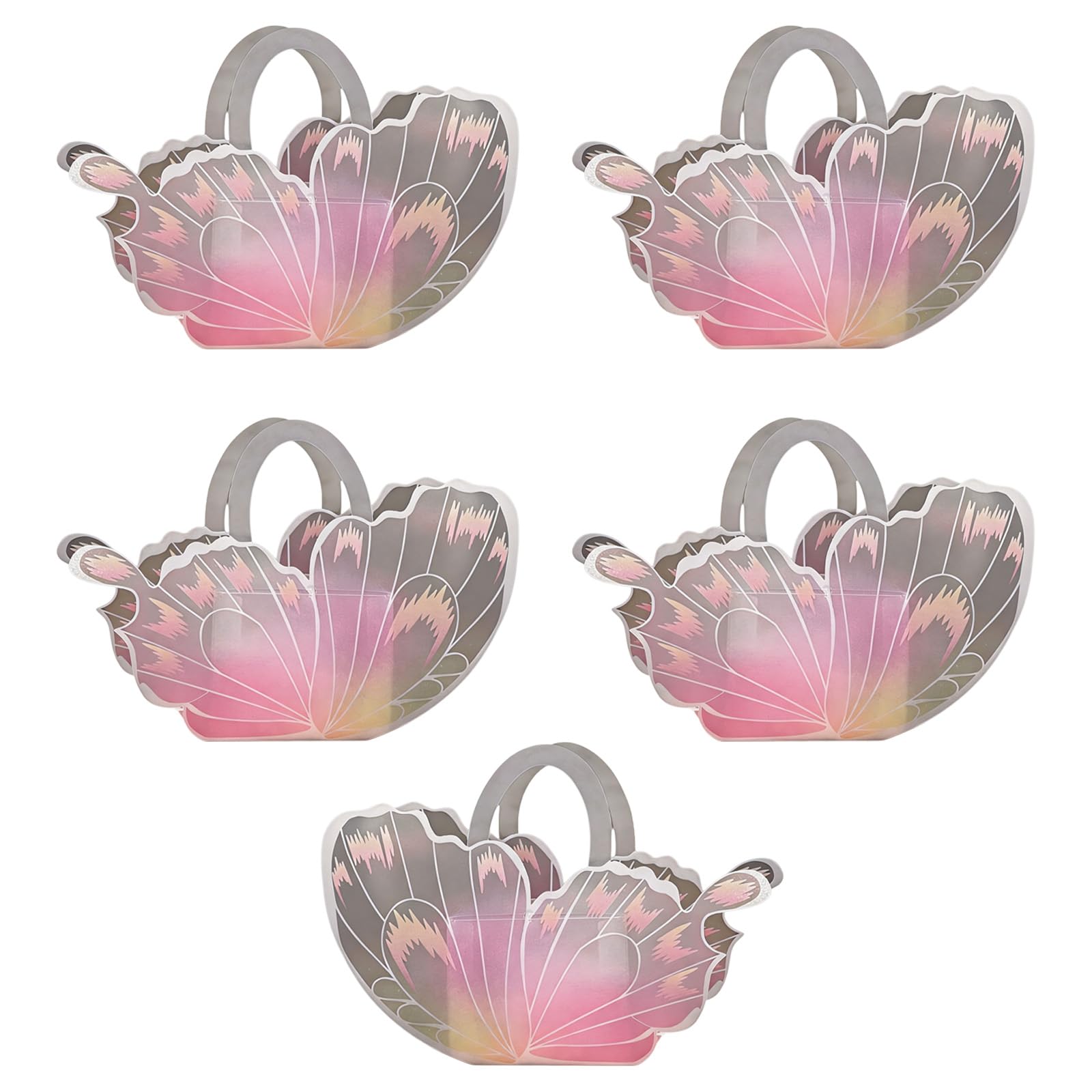 Kalttoy 5 Pieces Wing Shaped Cake Boxes Storage for Celebrations Clear Cake Cover